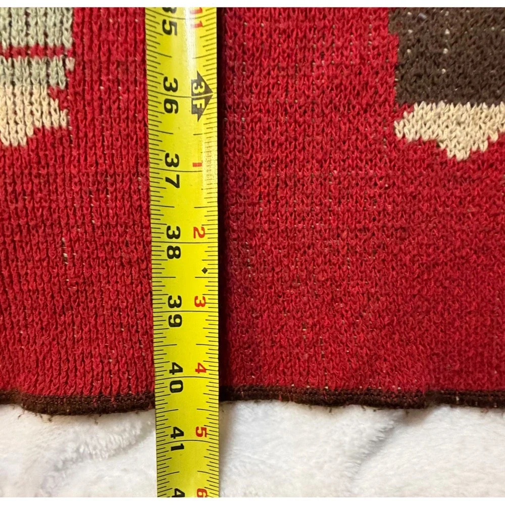 Green 3 Three Little Pigs Knit Throw Blanket Red Recycled Cotton Made in USA